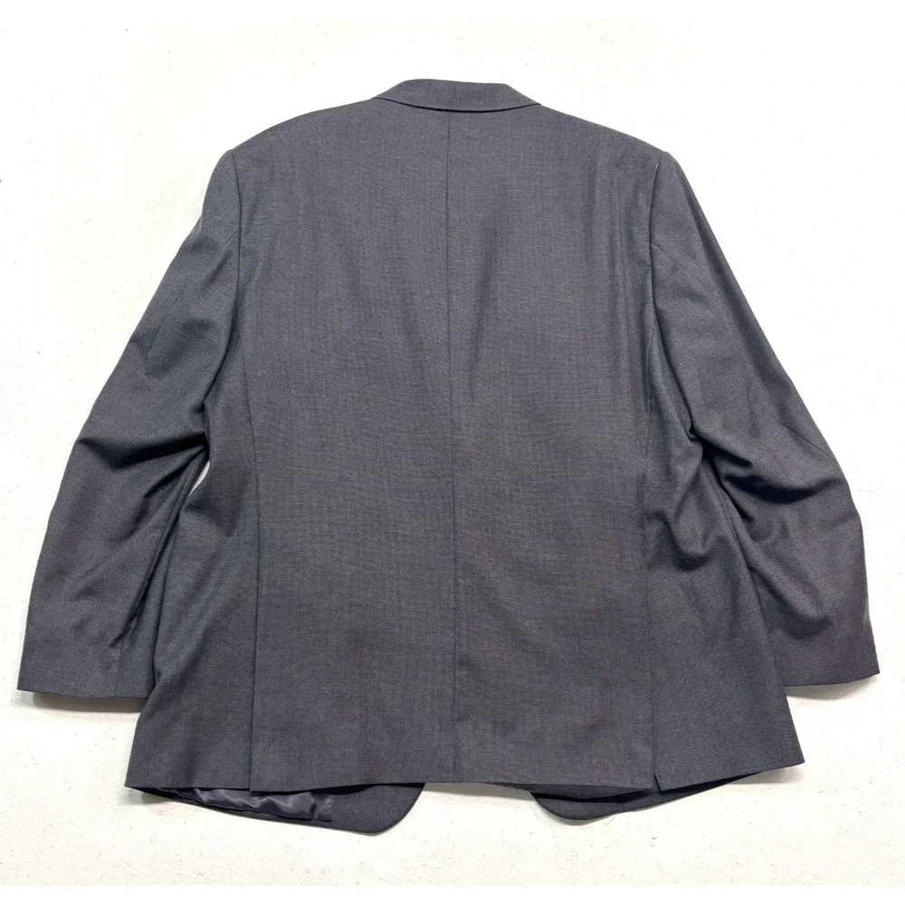 Jos A Bank 52L 42x32 Gray Micro Check Pant Suit Lightweight Flannel Signature